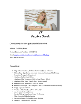 CV Despina Gavala