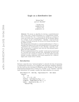 Arxiv:1610.02247V3 [Cs.LO] 16 Oct 2016 Aeifrain O Xml,Cnie Hsad Ento Famon a of Deﬁnition Agda “Interface This an Consider Or Most Example, “Module” [7]