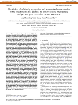 Elucidation of Subfamily Segregation and Intramolecular Coevolution of the Olfactomedin-Like Proteins by Comprehensive Phylogene