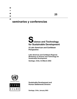 Science and Technology for Sustainable Development a Latin American and Caribbean Perspective