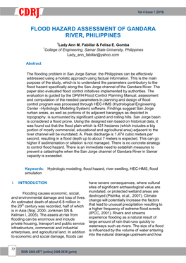 Flood Hazard Assessment of Gandara River, Philippines