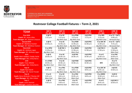 Rostrevor College Football Fixtures – Term 2, 2021