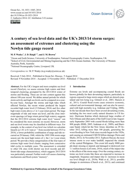 A Century of Sea Level Data and the UK's 2013/14 Storm