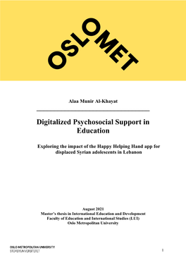 Digitalized Psychosocial Support in Education