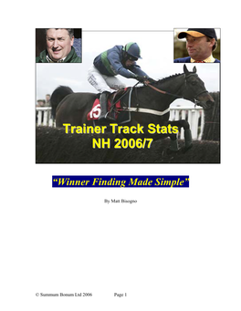 Trainer Track Stats NHH 2006/ 77