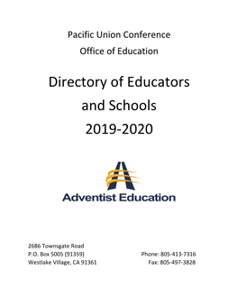Directory of Educators and Schools 2019-2020