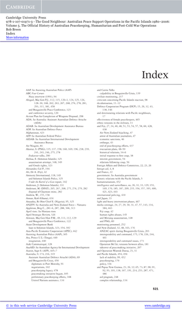 Cambridge University Press 978-1-107-01971-3 - the Good Neighbour: Australian Peace Support Operations in the Pacific Islands 1980–2006: Volume 5