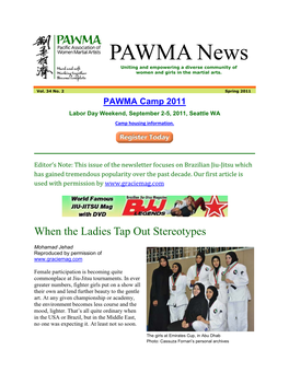 PAWMA News Uniting and Empowering a Diverse Community of Women and Girls in the Martial Arts