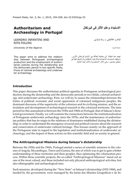 االستبداد وعلم األثار في البرتغال Authoritarism and Archaeology in Portugal