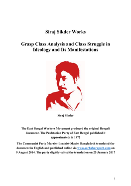 Siraj Sikder Works Grasp Class Analysis and Class