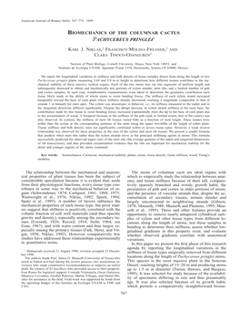 Biomechanics of the Columnar Cactus Pachycereus Pringlei1