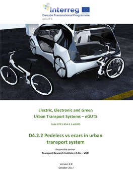 D4.2.2 Pedelecs Vs Ecars in Urban Transport System