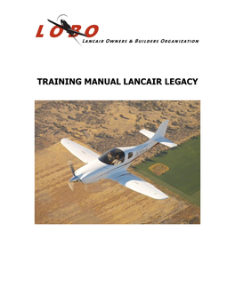 Training Manual Lancair Legacy Training Manual– Lancair Legacy