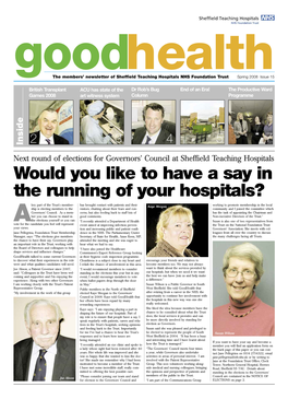 Would You Like to Have a Say in the Running of Your Hospitals?