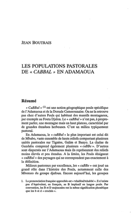 Les Populations Pastorales De 