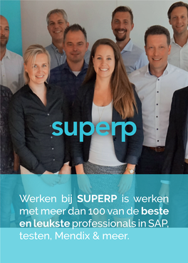 Werken Bij SUPERP Is Werken Met Meer Dan 100 Van De Beste En Leukste Professionals in SAP, Testen, Mendix & Meer