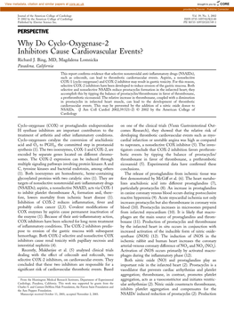 Why Do Cyclo-Oxygenase-2 Inhibitors Cause Cardiovascular Events? Richard J