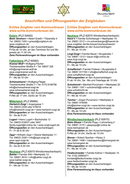 Anschriften Und Öffnungszeiten Der Zoiglstuben