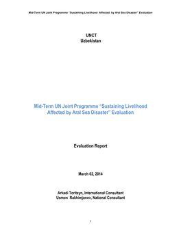 Mid-Term Evaluation Report UN Joint Programme UNDP Uzbekistan