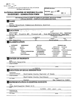 National Register of Historic Places Dec 3 Inventory - Nomination Form