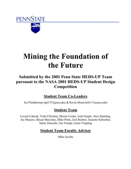 Mining the Foundation of the Future