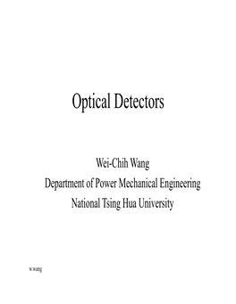 Optical Detectors