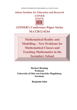 ATINER's Conference Paper Series MAT2012-0244 Mathematical