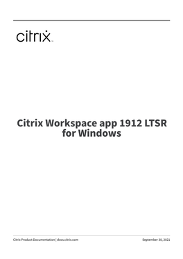Citrix Workspace App 1912 LTSR for Windows
