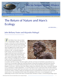 The Return of Nature and Marx's Ecology