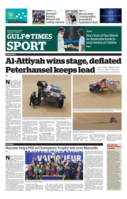 Al-Attiyah Wins Stage, Deflated Peterhansel Keeps Lead