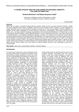 Bartoluci, S. and Doupona-Topič, M.: a Young Athlete and the Challenges