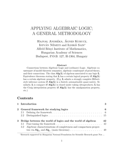 Applying Algebraic Logic; a General Methodology