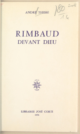 Rimbaud Devant Dieu
