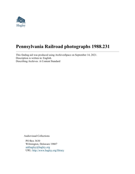 Pennsylvania Railroad Photographs 1988.231