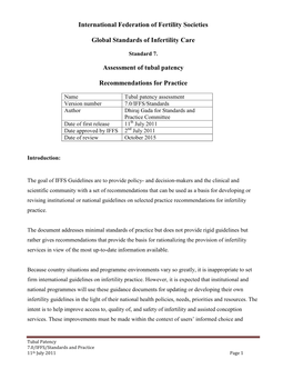 Assessment of Tubal Patency