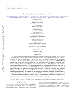 Arxiv:2007.03698V2 [Astro-Ph.GA] 9 Jul 2020 Enhanced Merger Signatures