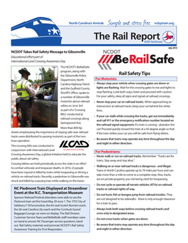 The Rail Report NCDOT Rail Division