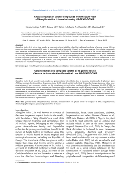 Characterization of Volatile Compounds from the Gum-Resin of Mangiferaindica L