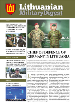 CHIEF of DEFENCE of GERMANY in LITHUANIA from Page 1 Bundeswehr Training Institutions Since 1994