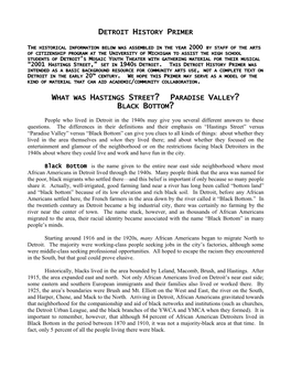 Detroit History Primer What Was Hastings Street?