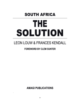South Africa: the Solution Goes on Selling and Selling