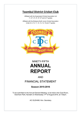 Annual Report and Financial Statement