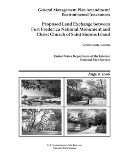 Proposed Land Exchange Between Fort Frederica National Monument and Christ Church of Saint Simons Island