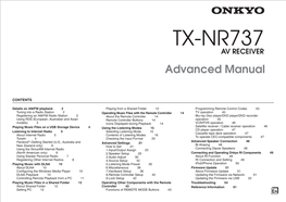 TX-NR737 AV RECEIVER Advanced Manual