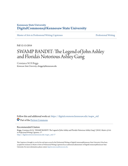 The Legend of John Ashley and Florida's Notorious Ashley Gang Constance M