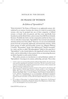 In Praise of Women