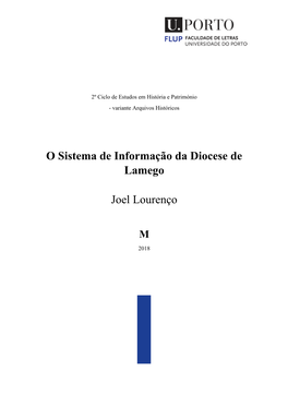 O Sistema De Informação Da Diocese De Lamego Joel Lourenço