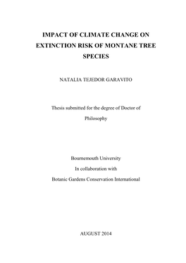 Impact of Climate Change on Extinction Risk of Montane Tree Species