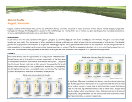 District Profile Koppal, Karnataka