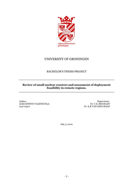 Review of Small Nuclear Reactors and Assessment of Deployment Feasibility in Remote Regions